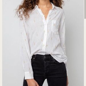 NWT! Rails Charli Shirt with Gold Lightning Bolts, Size S